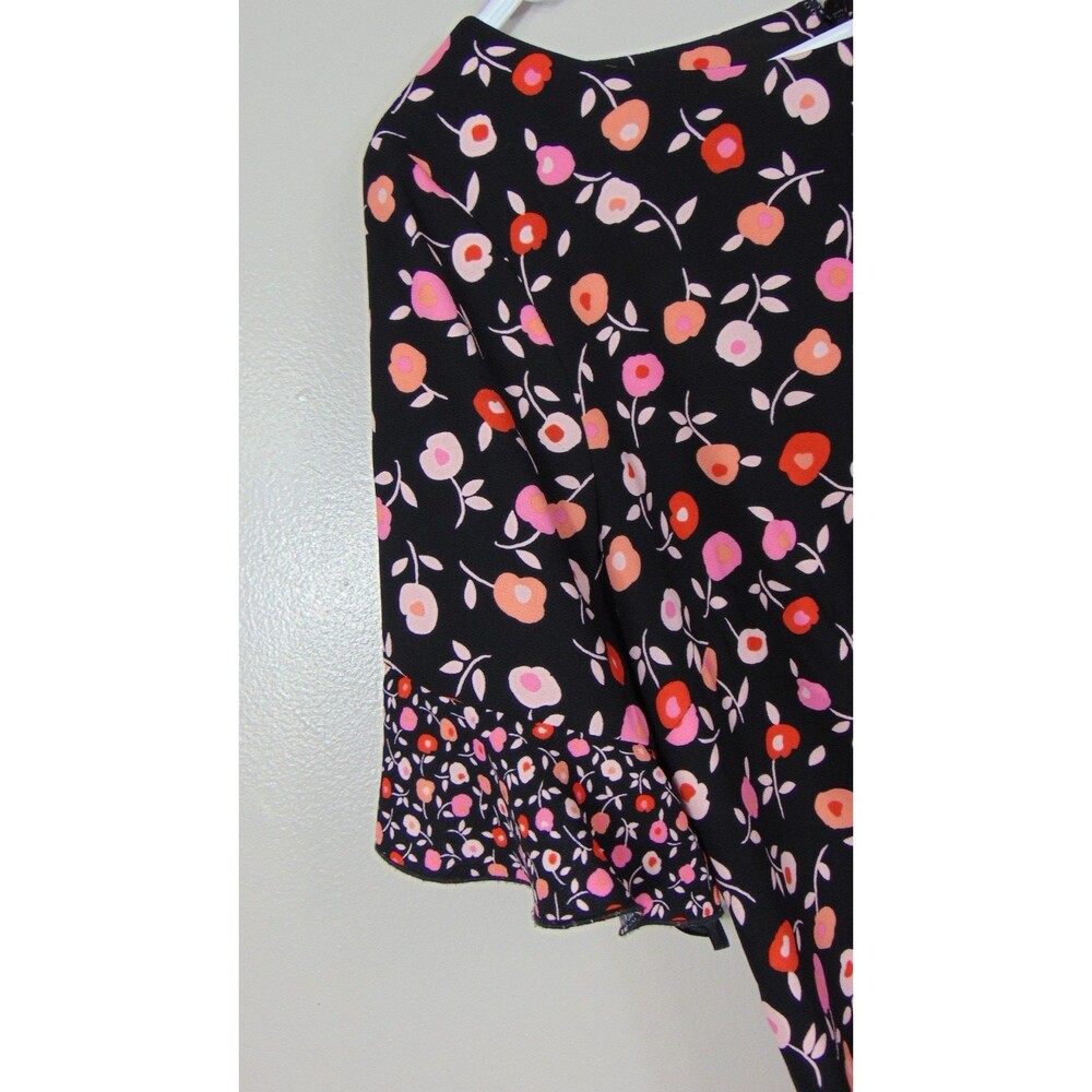Talbots Floral Shift Dress Womens Size 12 Flutter Sleeve w/Bow Detail Ditsy Knee - Picture 3 of 9